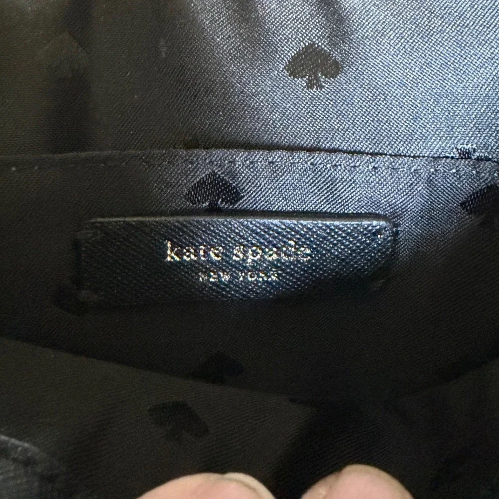Kate Spade New York Black Saffiano Leather Chain Crossbody Bag Gold Hardware